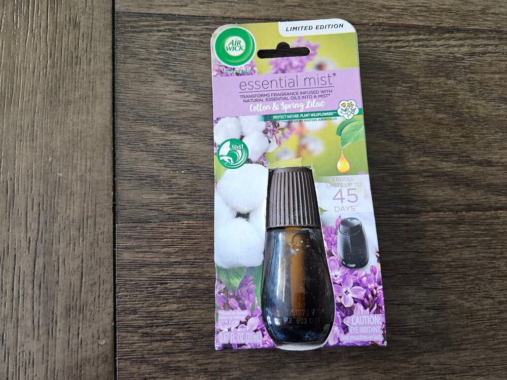 New Limited Edition Air Wick Essential Mist Cotton & Spring Lilac 0.67 FL OZ
